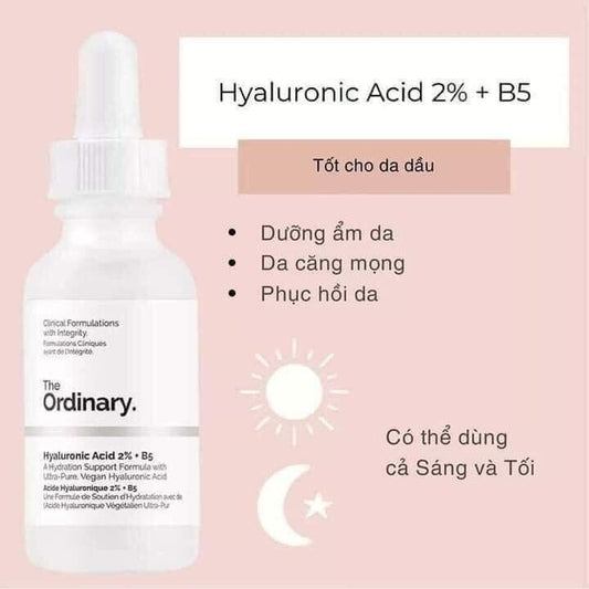 Tinh chất Serum cấp nước và hồi phục da The Ordinary Hyaluronic Acid 2% B5 30ml