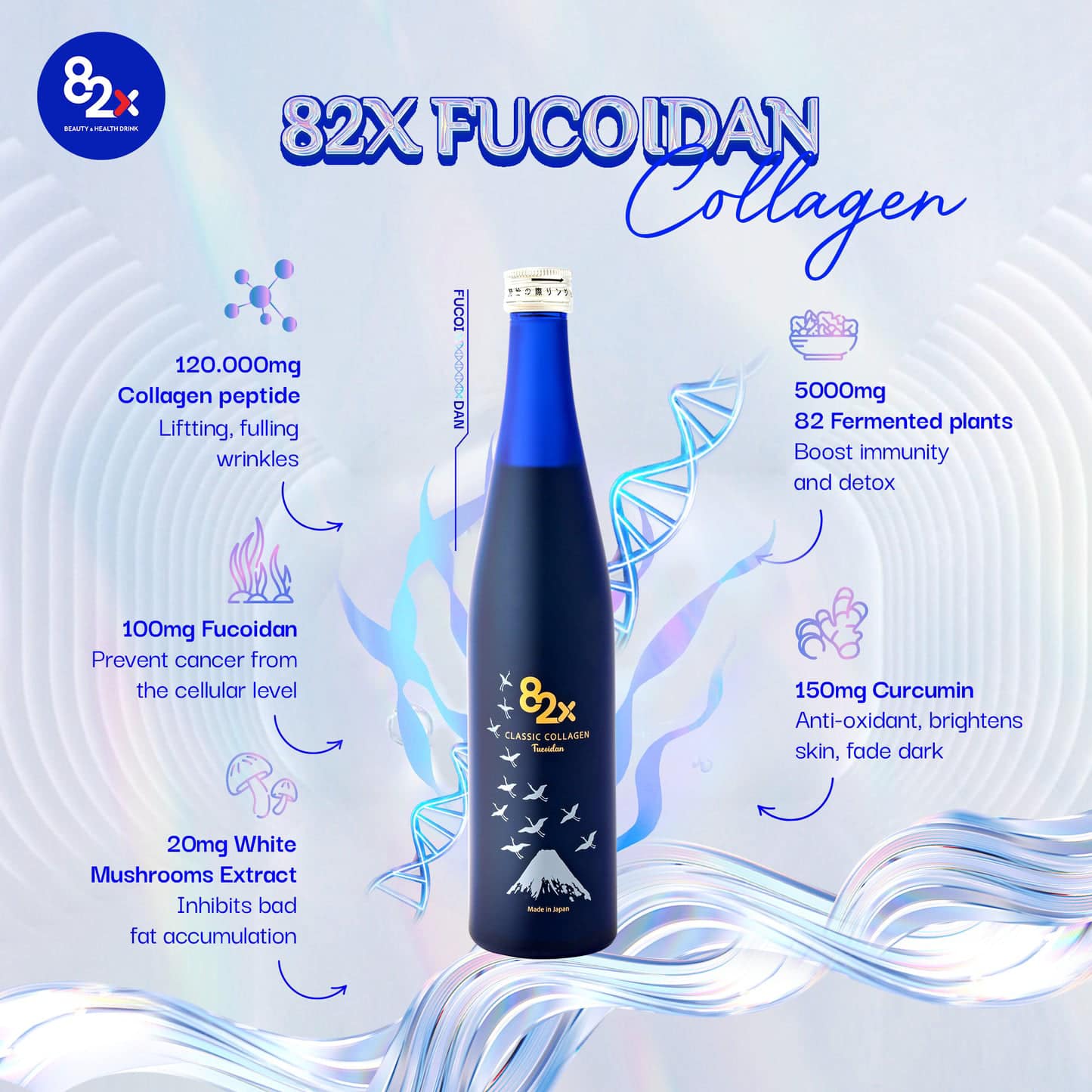 82x Classic Collagen Fucoidan Nhật Bản 500ml