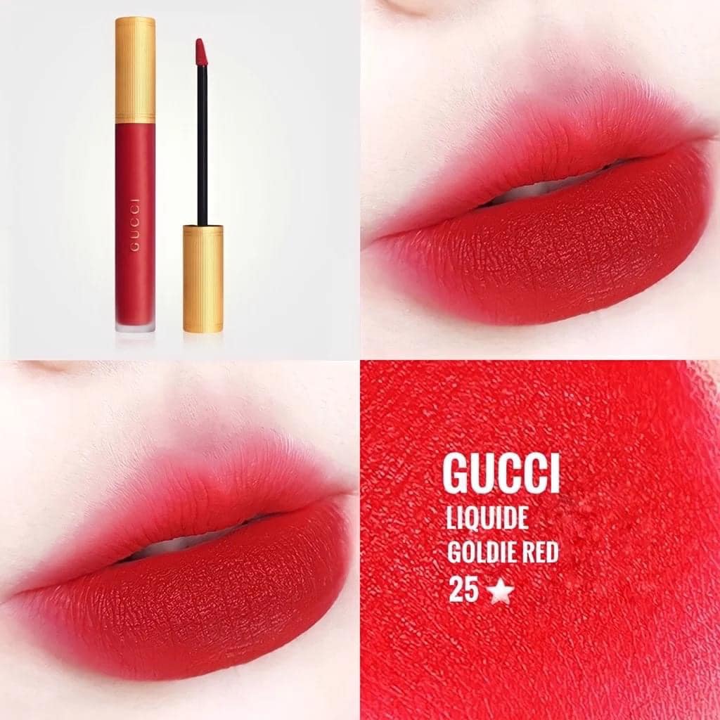 Son Kem Lì Gucci Matte Màu 25 Đỏ Tươi - Goldie Red