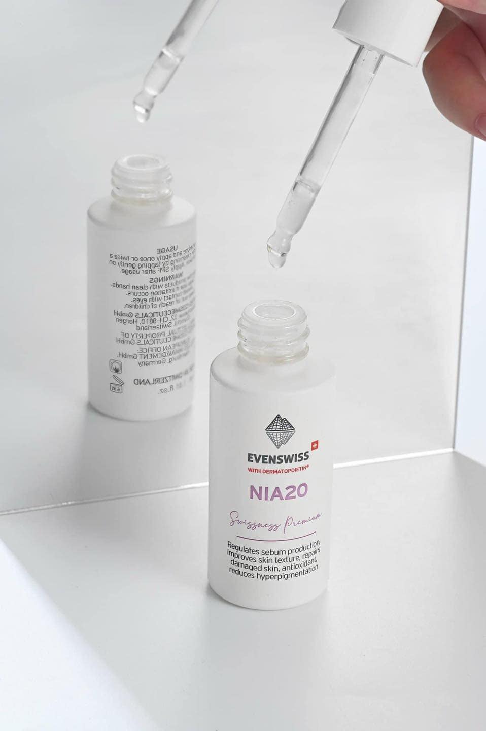 Serum Nia 20 Evenswiss chứa Dermatopoietin Peptit trắng da 30ml