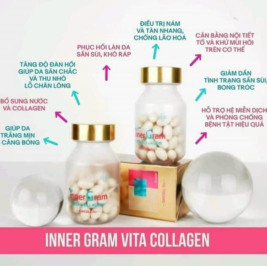 Viên Uống Collagen Tổng Hợp Innergram Vita Collagen Korea Hộp 60 Viên