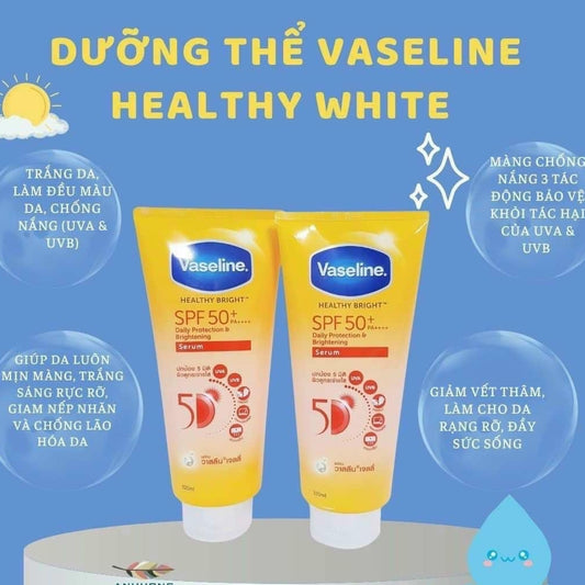 Sữa dưỡng thể Vaseline Healthy Bright SPF 50+ daily protection Brightening serum #320ml