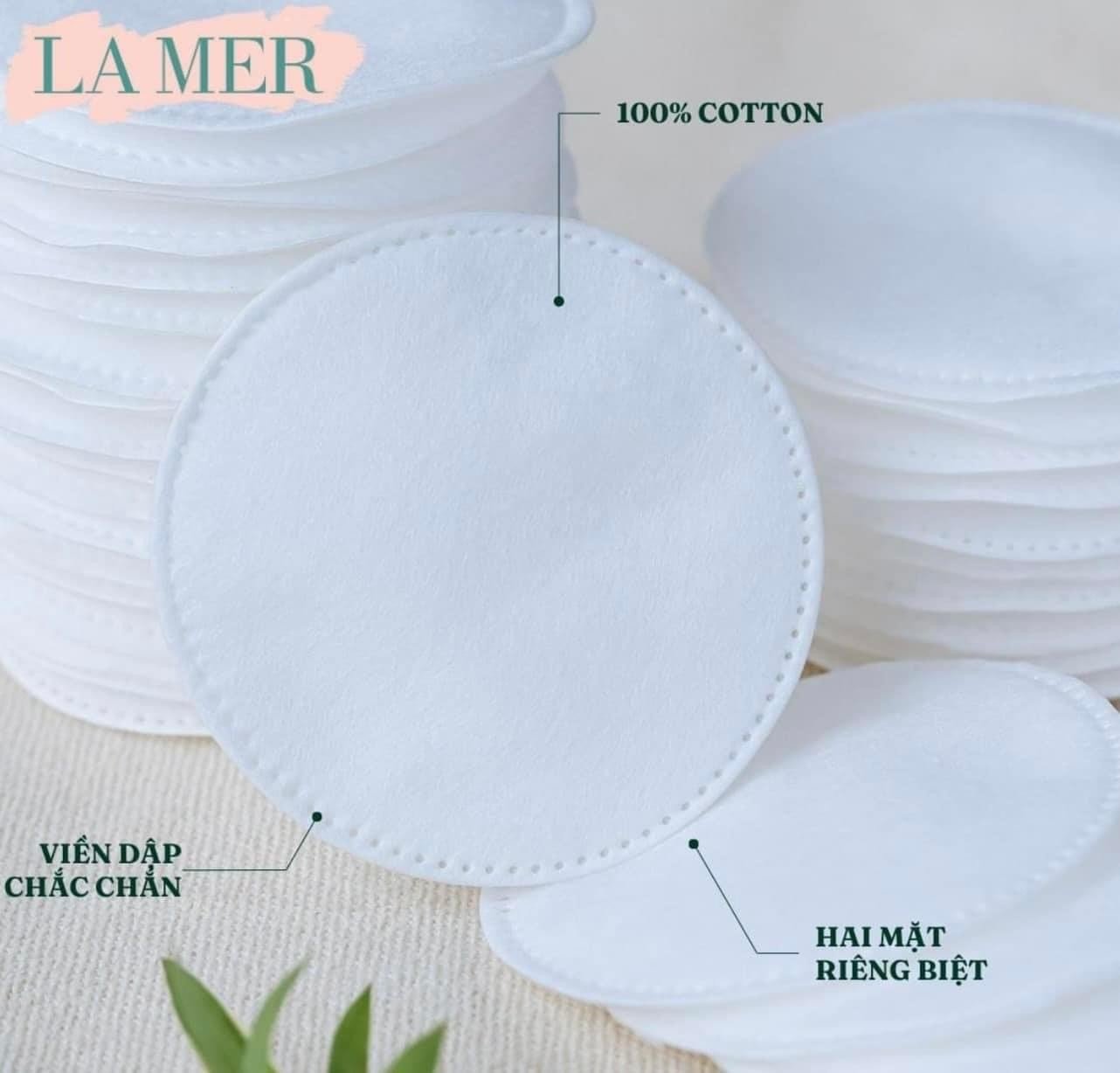 Bông Tẩy Trang Lamer 201 Miếng 100% Cotton Mềm, Mịn, Dai